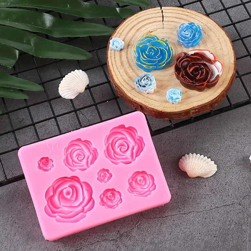Silicone 3D Flower Mold for Cake Candy Chocolate Soap DIY Baking Tool by Axyaa