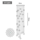 Axyaa Glass Crystal Staircase Chandelier - Luxury Living Room Ceiling Dining Indoor Lighting