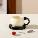 Axyaa Ceramic Coffee Cup & Saucer Set for Home Breakfast & Afternoon Tea