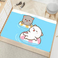 Axyaa Cute Peach Mochi Print Entrance Door Mat - Kawaii Room Decoration