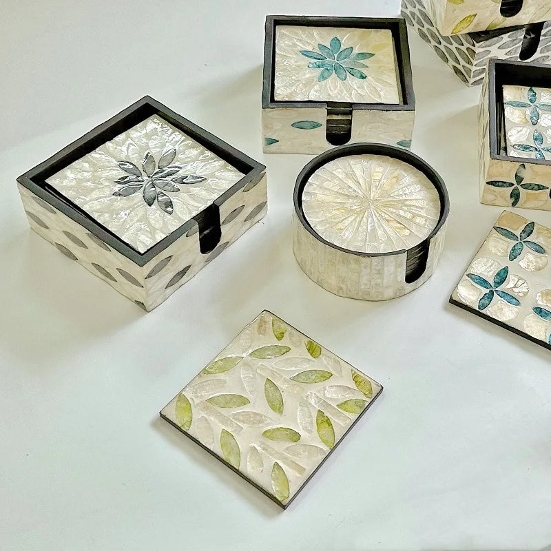 Axya Shell Coaster & Placemat Set - Home Kitchen Luxury Essentials