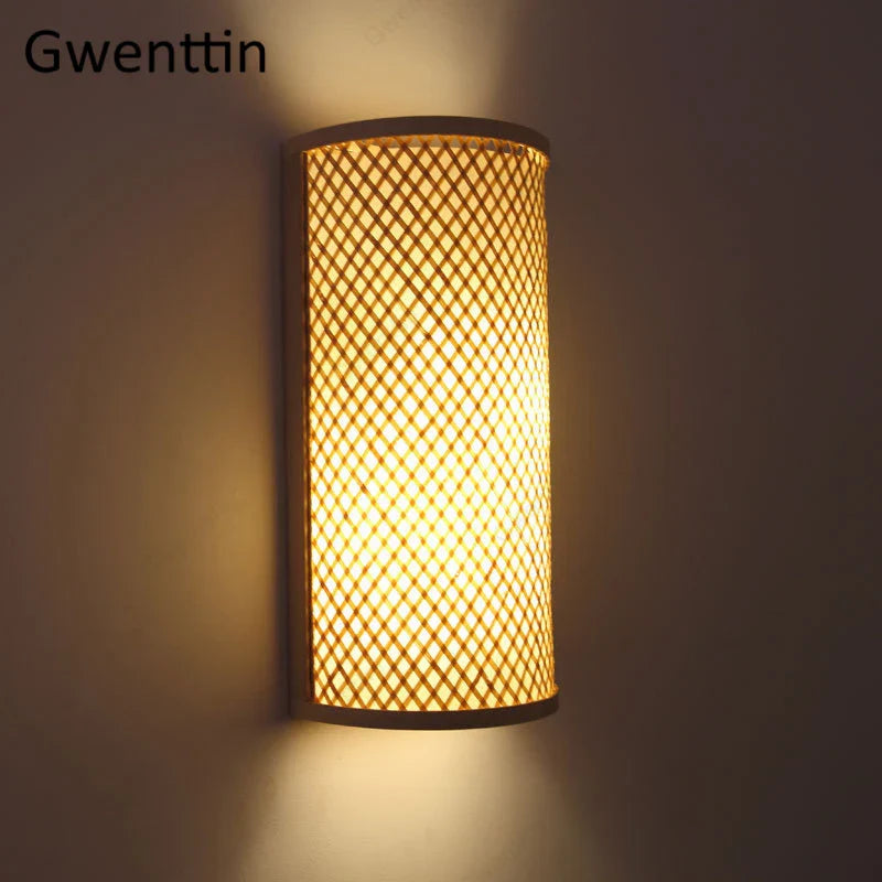 Axyaa Bamboo Wall Sconces LED Light Fixtures for Home Decor