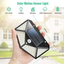 Axyaa Solar Lights 100LED PIR Motion Sensor Outdoor Wall Lamp for Garden Courtyard