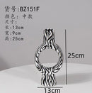 Axyaa Zebra Stripes Ceramic Vase Small Mouth Flower Arrangement Hydroponic Vase