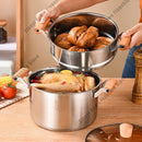 Axyaa Stainless Steel Hot Pot with Lid: Induction Cooker Gas Stove Non-Stick Double-Eared Pan