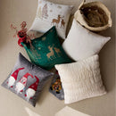Christmas Embroidered Pillowcase Cojines with Tree Elk Design by Axyaa