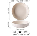 Axyaa 8-inch Matte Sesame Glazed Salad Plate - Deep Round Vegetable Bowl