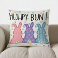 Axyaa Colorful Bunny Butts Happy Bun Pillow Cover