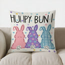Axyaa Colorful Bunny Butts Happy Bun Pillow Cover