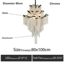 Axyaa Crystal LED Chandelier with Tassel Pendant and Aluminum Chain