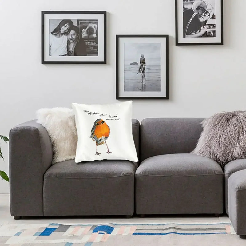 Axyaa Robins Presence Pillowcase for Sofa Cushion Cover
