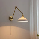 Axyaa Copper Swing Arm LED Wall Sconce Up And Down Ceramic Lampshade