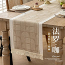 Axyaa Grey Coffee Zigzag Wreath Table Runner 13.7x72"