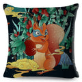 Axyaa Dragon Fox Firebird Linen Cushion Cover 45*45cm