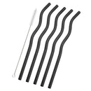 Axyaa Stainless Steel Drinking Straws Set 5Pcs with Brush - Bar Cocktail Drinkware
