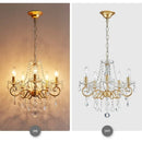 Axyaa Gold Crystal Chandelier for Living Room
