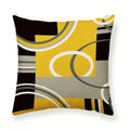 Abstract Geometric Printing Pillowcase in Yellow, Black, White, Gray for Axyaa Pillows
