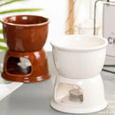 Axyaa Ceramic Chocolate Chafing Dish with Fork - Melting Mug Set