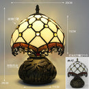 Axyaa Red Rose Stained Glass Table Lamp 8" - Bedroom Living Room Home Office