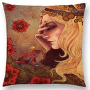Axyaa Three Eyes Raven Steampunk Hummingbird Sofa Pillow Case Owl Cushion Cover