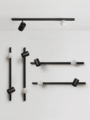 Axyaa Long Strip Wall Lamp Black/White Solid Wood Mount Living Room Bedroom Reading