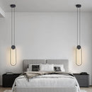 Axyaa White Black Pendant Lamp - Dimmable LED Hanging Light for Bedside Decor