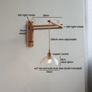 Axyaa Glass Flower LED Wall Lamp with Flexible Arm, Wood Modern Nordic Design