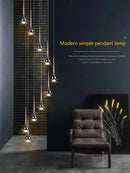 Axyaa LED Chandelier Pendant Lights for Staircase Living Room and Villa Exhibition Hall