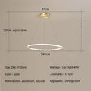 Axyaa Nordic Round Ring LED Chandelier for Living Room, Dining Room, Bedroom - Elegant Pendant Lighting