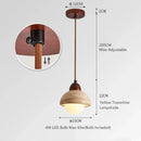 Axyaa Yellow Travertine LED Pendant Lamp Wood Nordic Hanglamp Lustre