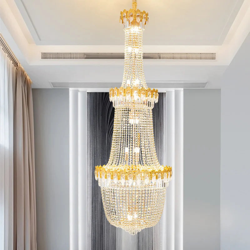 Axyaa Crystal Chandelier: Modern Luxury Lighting for Living Room and Hotel Project