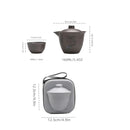 Axyaa Ceramic Tea Set: Portable One Pot Three Cups Set for Outdoor Tea Brewing