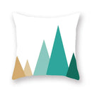 Axyaa Teal Blue Geometric Cushion Cover for Home Sofa Decor