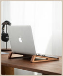Axyaa Wooden Laptop Stand: Vertical Folding Bracket with Tablet Heat Sink