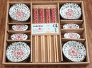 Axyaa Cherry Blossom Ceramic Sushi & Sashimi Dinnerware Set (12Pcs)
