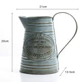 Axyaa Metal Flower Vase Galvanized Finish Rustic Flower Jug for Indoor and Outdoor Decor