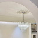 Axyaa Pink Glass Chandelier: Colorful Suspension Lamp for Living Room Bedroom Kitchen Island