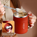 Axyaa Stainless Steel Coffee Mug with Spoon, Lid, and Handle - 500ml
