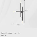Axyaa Gold Black Copper Wall Light 4000K Art Deco Sconce Brass White Acrylic