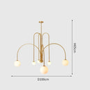 Axyaa Geometric Glass Chandelier Pendant Light for Living Dining Room