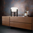Axyaa Wood and Glass Bedside Table Lamp with E27 Floor Lamp