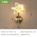Axyaa Modern Flower LED Wall Sconce with Crystal Ball and Petal Design