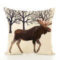 Squirrel Bird Bear Fox Animal Printed Cotton Linen Pillowcase by Axyaa