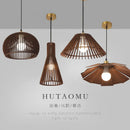 Axyaa Walnut Wood Chandelier Pendant Light for Bedroom & Dining Room
