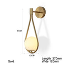 Axyaa Frosted Glass Ball Wall Light Black Copper LED Wall Lamp