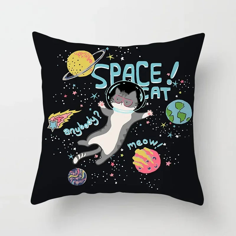 Axyaa Astronaut Theme Polyester Pillowcase Sofa Chair Cover 45x45cm