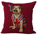 Axyaa Flag Print Dog Design Throw Pillow Cover 45x45cm