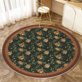 Nordic Floral Round Carpet for Sofa & Coffee Table, Non-Slip & Stain Resistant by Axyaa