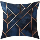 Axyaa Dark Blue Geometric Pattern Throw Pillow Covers for Sofa Bedroom Car