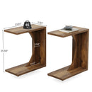 Axyaa C-Shaped End Table: Modern Sofa Side Table for Living Room, Bedroom
